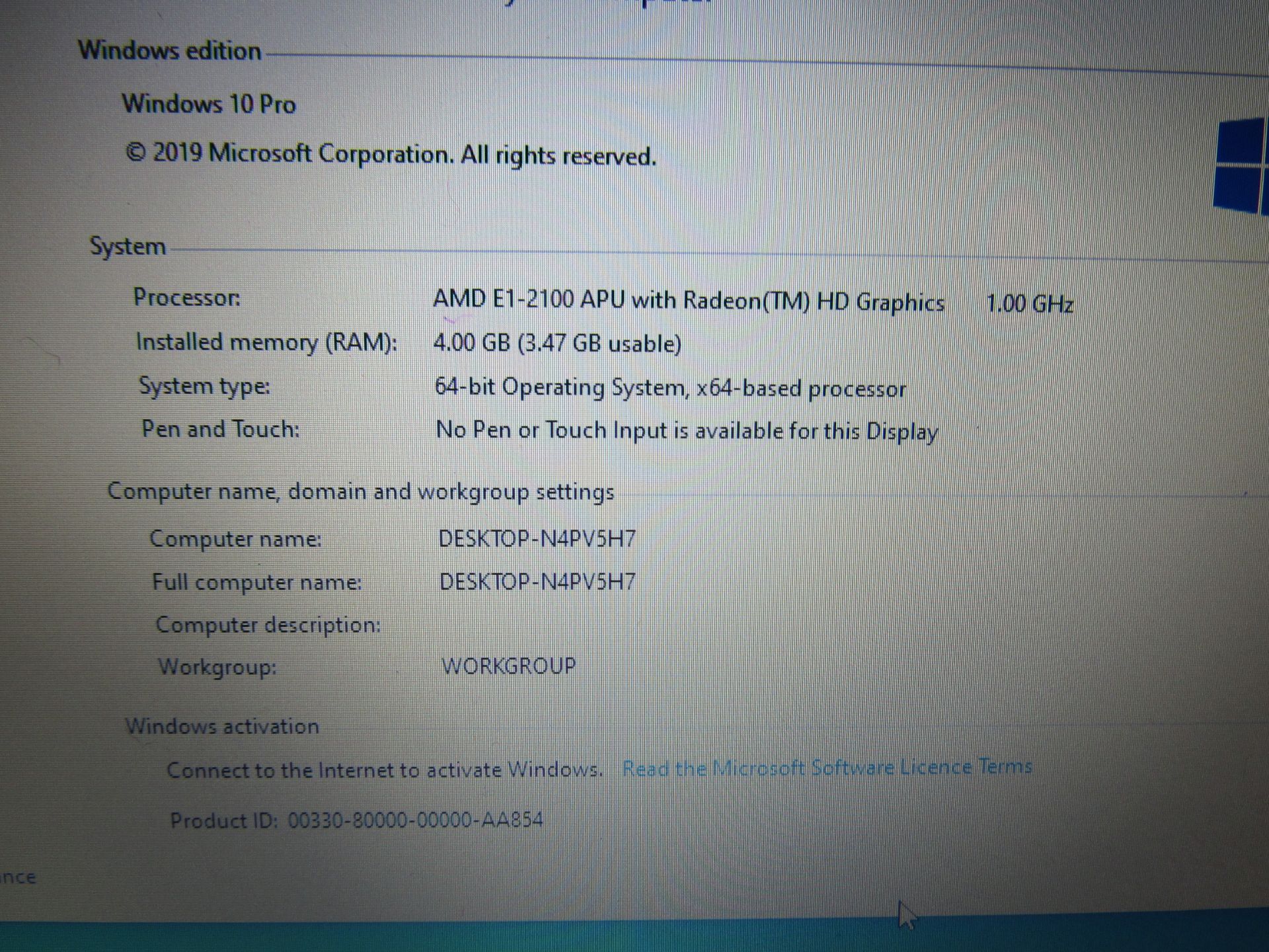 HP F7Y03EA Laptop, AMD E1-2100APU, 4GB RAM, 464GB HDD with charger - Image 3 of 3
