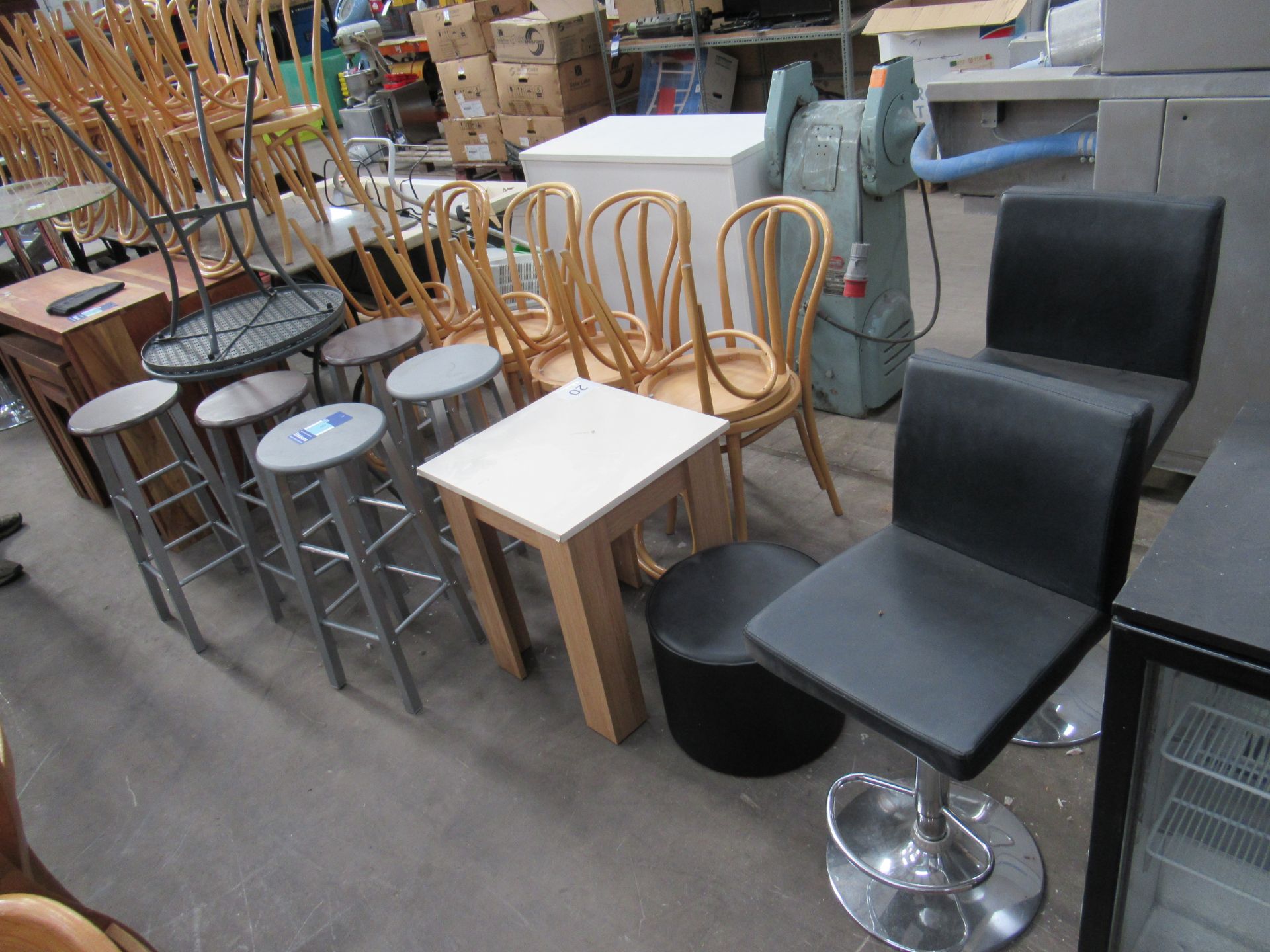 Miscellaneous Furniture inc. Bar Stools, Metal Painted Tables, Wooden Effect Chairs etc.