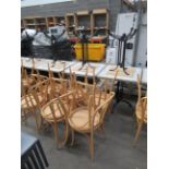 6x Iron and Marble Square Café/Bistro Tables & 12x Wooden Effect Chairs