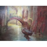 'Venice Gondola' Oil Painting by Martin Ulbricht. RRP £1995. (40" x 30")