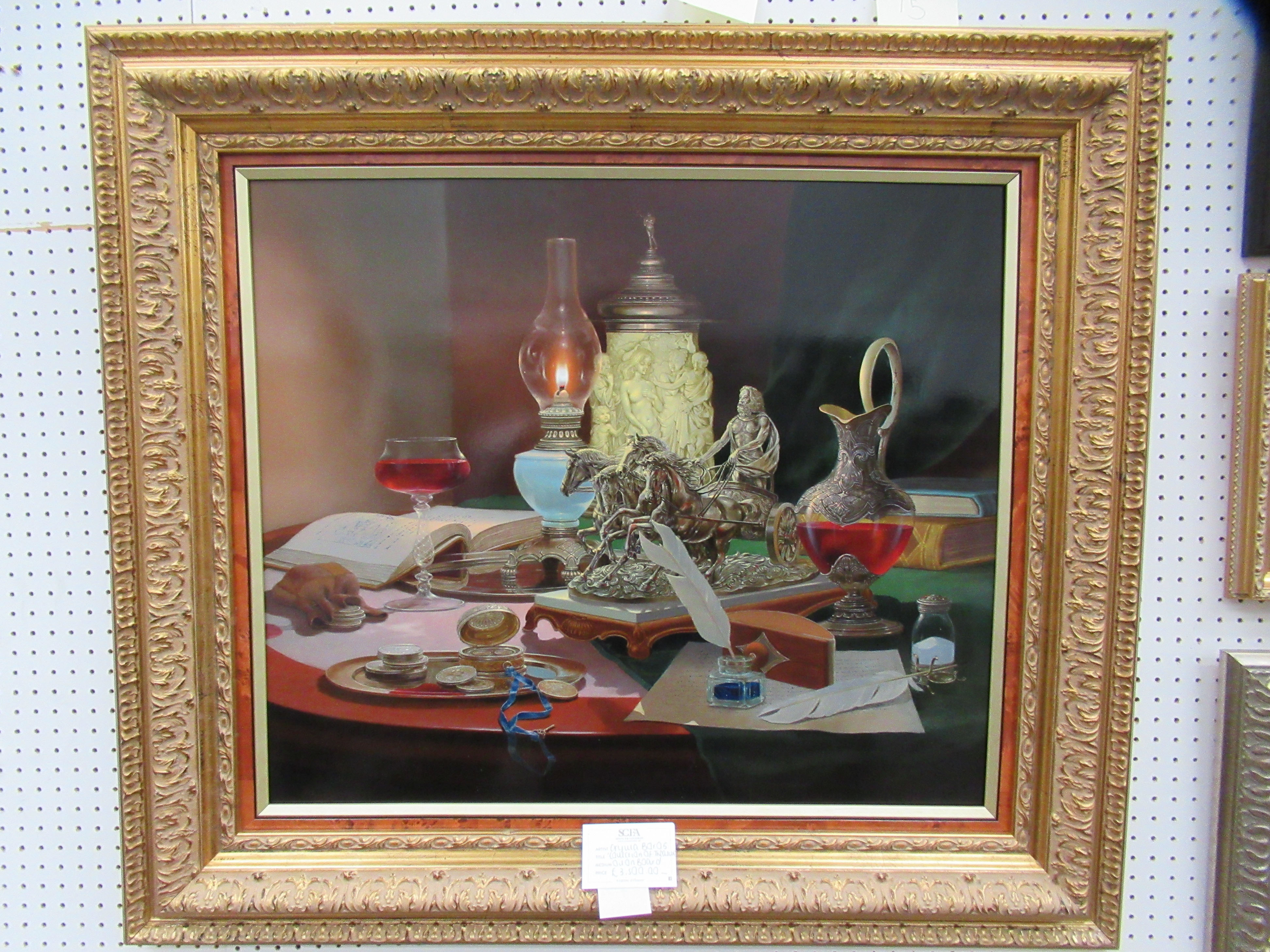 'Collection of Treasure' Oil Painting by Gyula Boros, RRP £3500. ( 33" x 36" including frame) - Image 2 of 4