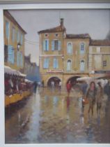 'Market Day' Acrylic Painting by Michael Hill, RRP £1,295 ( 24" x 28" including frame)