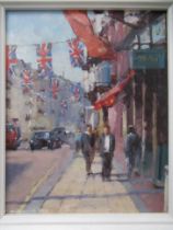 'New Bond Street' Acrylic Painting by Michael Hill, RRP £795 (14" x 16" including frame)