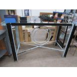 Metal Framed Glass Top Table