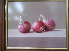 'Trio of Onions' Oil Painting, by Zoltan Preiner, RRP £795. ( 17