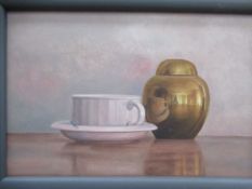'Cup Saucer, Copper Canister' Oil Painting (artist unknown), RRP £495 ( 25