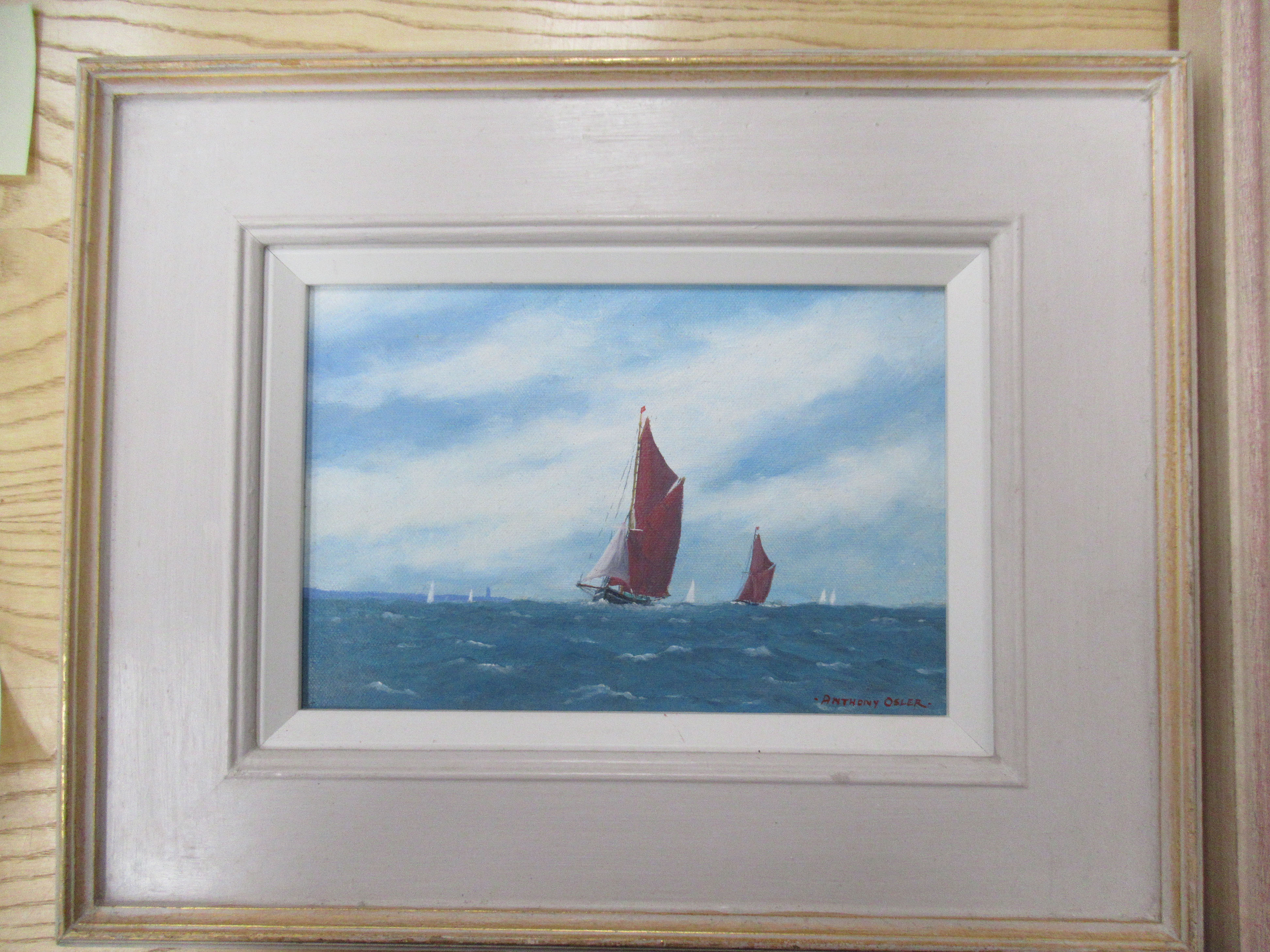 'Seascape' Oil Painting, by Anthony Osler,RRP £395 ( 17" x 14" including frame) - Image 2 of 3
