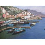 'Portofino' Oil Painting by Gyula Boros. RRP £1495 (39" 27.5" unframed)