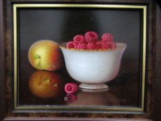 'Raspberries' Oil Painting by Ronald Berger, RRP £595 (12" x 13" including frame)