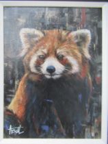 'Red Panda' Oil Painting by Alex Bell, RRP £695 (16" x 20" including frame)