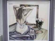 'Nude with Mirror' Oil Painting by Kiss, RRP £1,500. (39