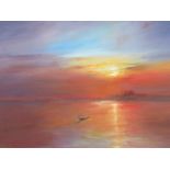 'Venice Sunset' Oil Painting by Martin Ulbricht, RRP £2500 (48" x 36")