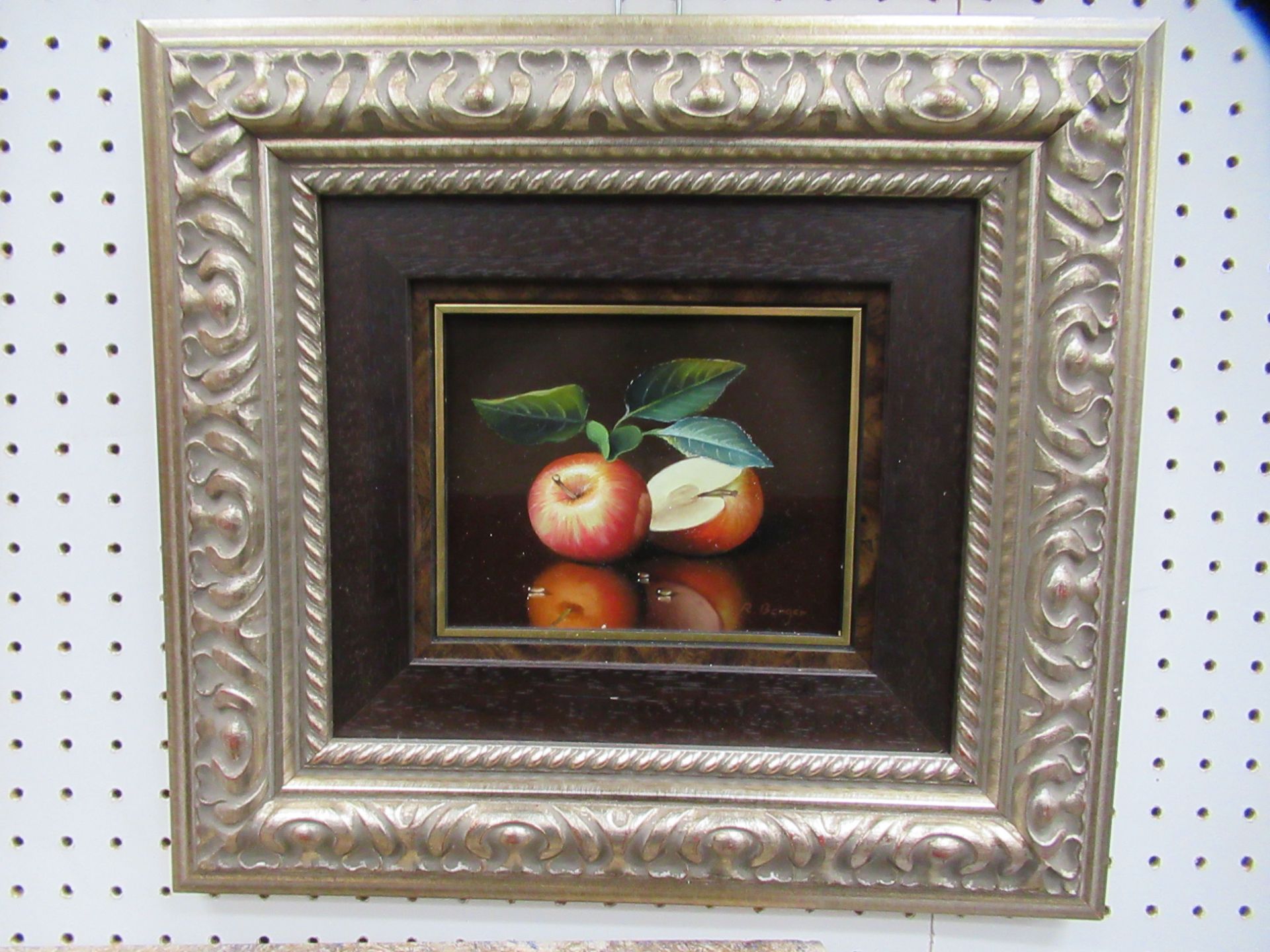 'Apples' Oil Painting by Ronald Berger, RRP £595 ( 12" x 13" including frame) - Image 2 of 3