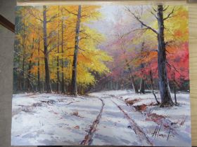 'Snowy Lane' by Mora Pons. RRP £495. (20" x 16" unframed)