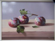 'Three Plums' Oil Painting by Zoltan Preiner, RRP £795. ( 17