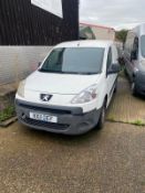 Peugeot Partner Van, Registration Number NX11 OEF, Mileage believed to be c170,000 miles, 1 key,