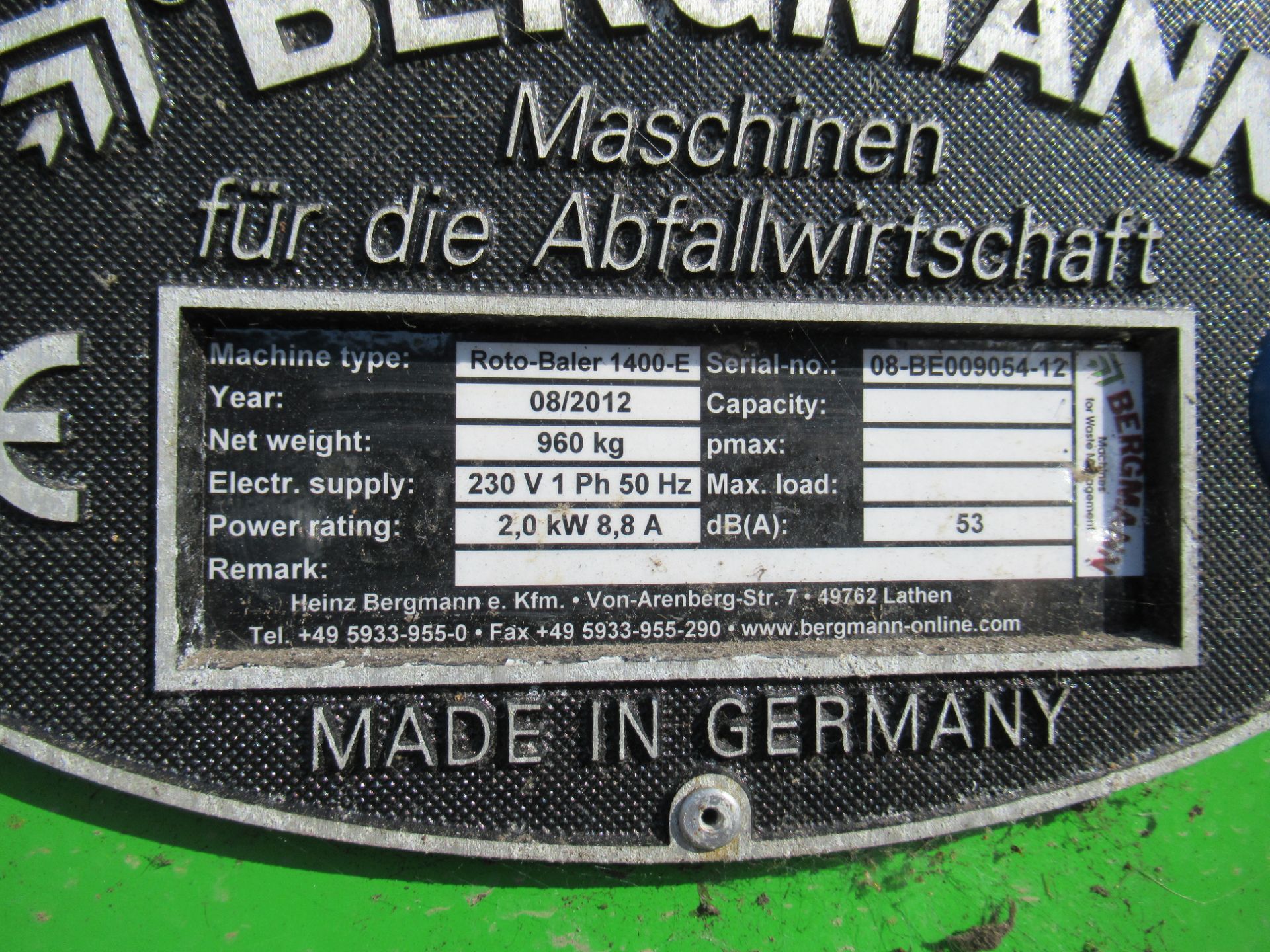 Bergmann Roto-Baler 1400-E Baler - Image 6 of 6