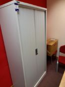 2 Tambour front steel cabinets with keys