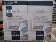 2x 'Snuggledown' Hungarian Goose Down 10.5tog Single Duvets (RRP £320)