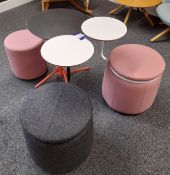 2 x Naughtone Lasso stools and tables, with 1 x Naughton Knot 500 circular side table, and 1 x