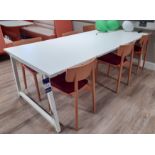 Senator Specialist Products Pinnacle table (Approx. 2400 x 1000), with 6 x Sixteen3 Aaron side