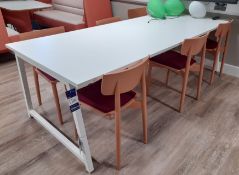 Senator Specialist Products Pinnacle table (Approx. 2400 x 1000), with 6 x Sixteen3 Aaron side