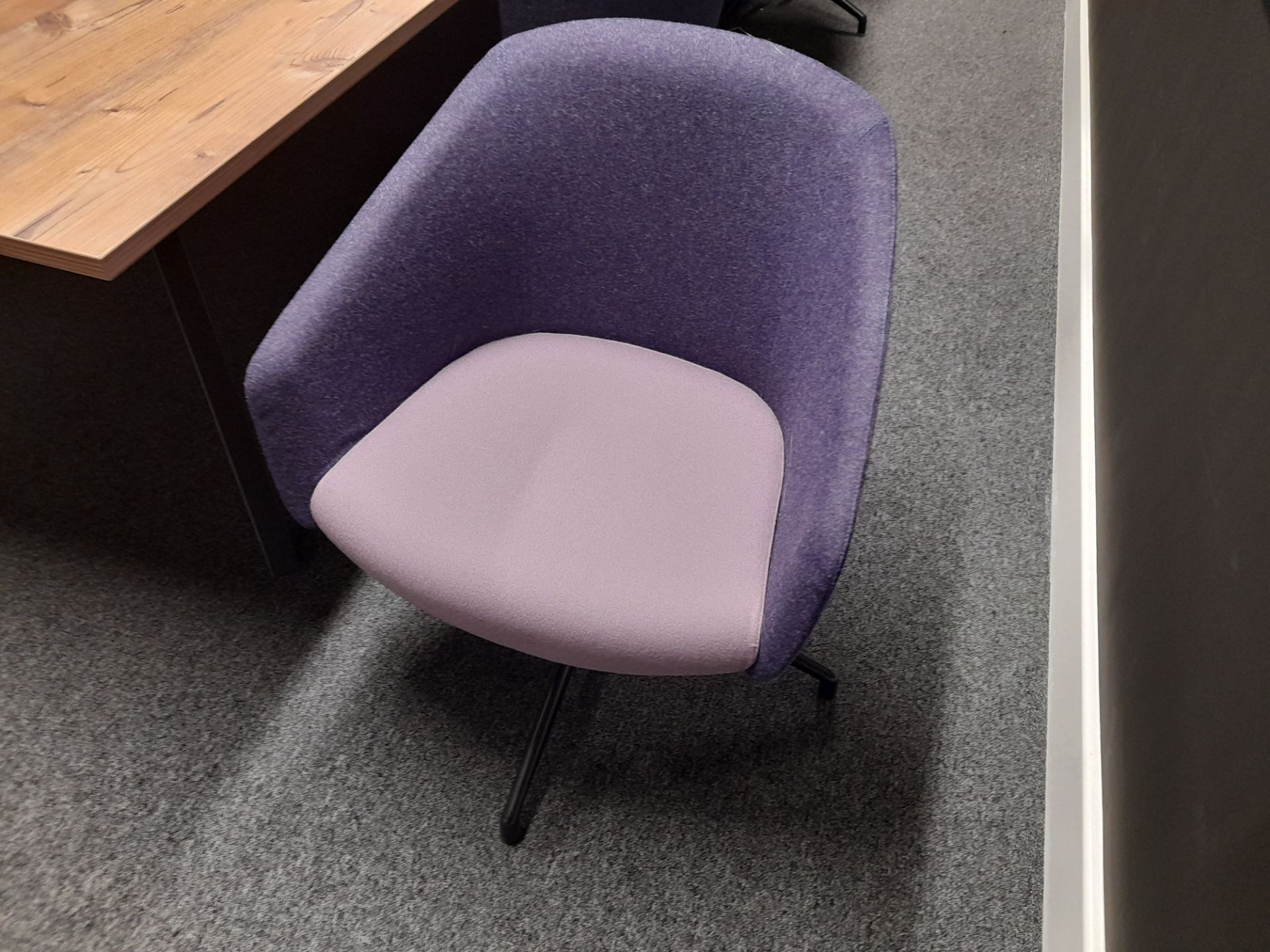 6 x Section boardroom table (Approx. 1600 x 800), with 12 x Swivel tub chairs, located to - Image 5 of 6