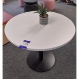 Dams Furniture Monza circular dining table with flat round steel base (Approx. 800mm) (Location