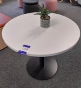 Dams Furniture Monza circular dining table with flat round steel base (Approx. 800mm) (Location