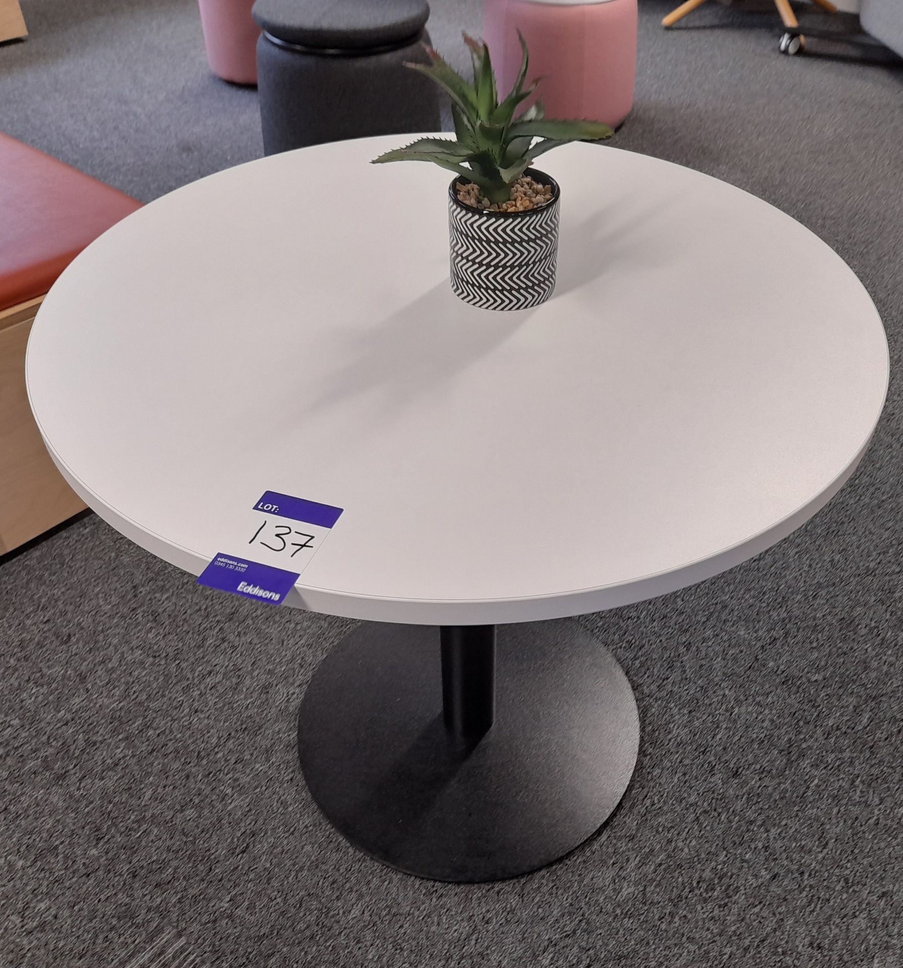 Dams Furniture Monza circular dining table with flat round steel base (Approx. 800mm) (Location