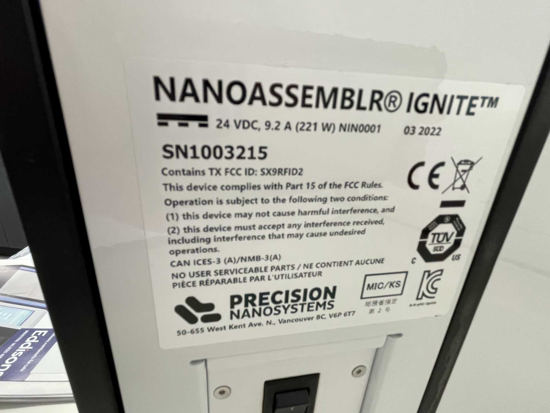 2022 Precision Nanosystems Nanoassemblr Ignite - Image 2 of 3