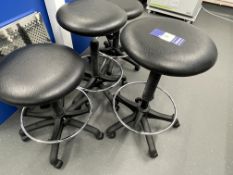 4 No. black vinyl wipe clean adjustable stools