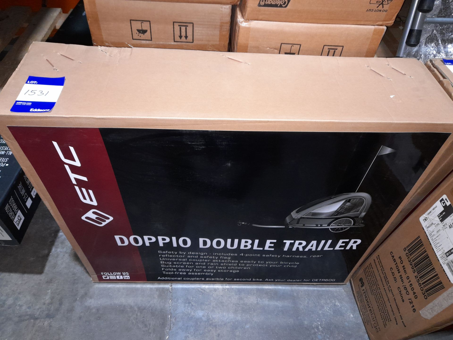 ETC Doppio Double Trailer 20-Inch Wheel (This lot forms part of composite lot 1621 and at the end of - Image 2 of 2