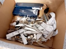 Large quantity of Churchill cutlery to box