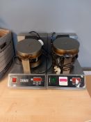 2x Colarado CLWM-12DT1 stainless steel commercial countertop waffle makers (Requires new plates).