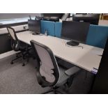 4 Person office pod comprising 4 x Dams Furniture Elev8 Touch – sit-stand (Electric rise and fall)
