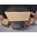 Millhouse children’s classroom table, with 2 x assorted chairs (Location: Neath)