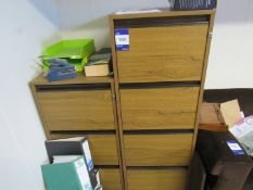 Timber effect 4 drawer and 3 drawer filing cabinet