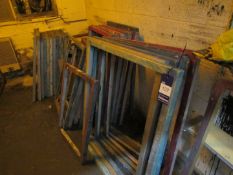 Large quantity of aluminium screen print frames to