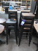 12x Wooden Topped, Metal Framed Stacking Stools and 2 Other Metal Stools