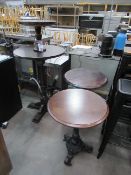 2x Iron Framed Round Topped Table and Tall Two Tier Table (1400mm Tall)