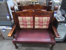 2x Highback Leather & Upholstered Benches