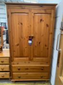 Pine Wardrobe with 2 Drawers