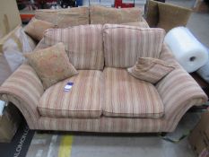 A Parker Knoll Upholstered Two Seater Sofa with Striped Pattern - Partners with lot 1115