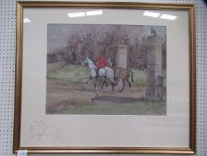 "Into Battle" Signed Daniel Crane Watercolour Print (17/150) (46 x 62cm)