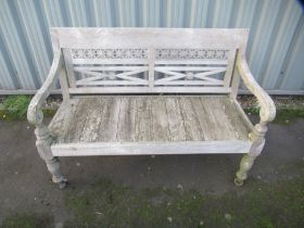 A Paneled Wooden Garden Bench