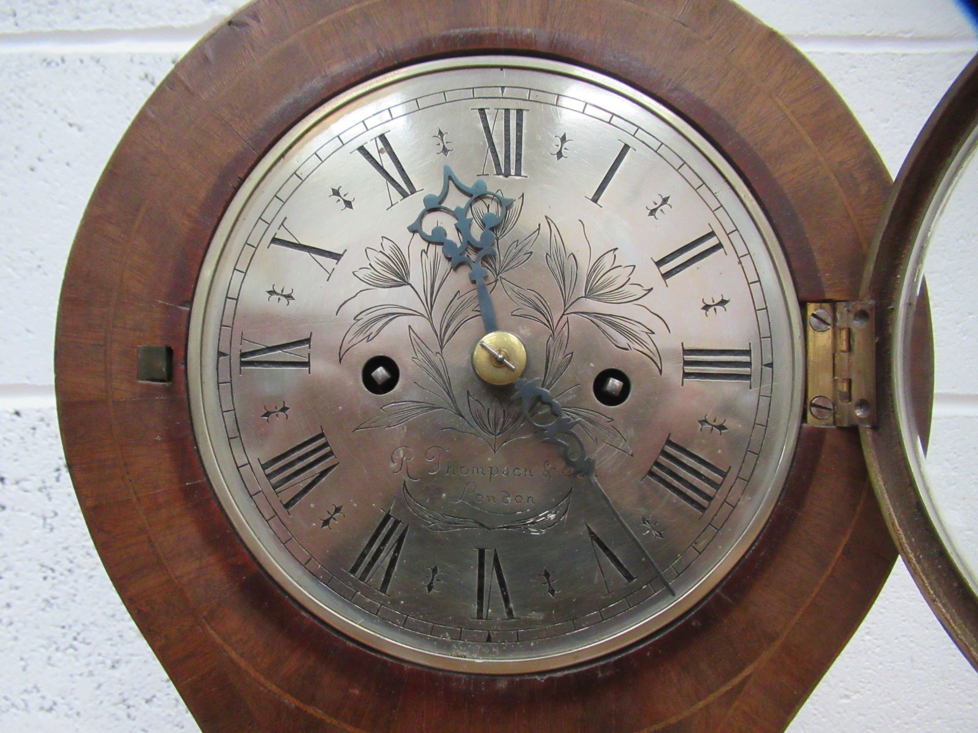 Wooden Balloon Clock with 'R Thompson & Son-London' Engraved to Clock Face - Image 4 of 6