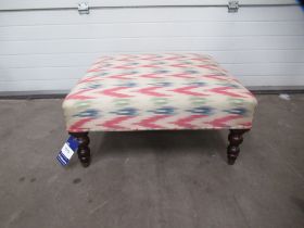 Mahogany and Upholstered Footstool