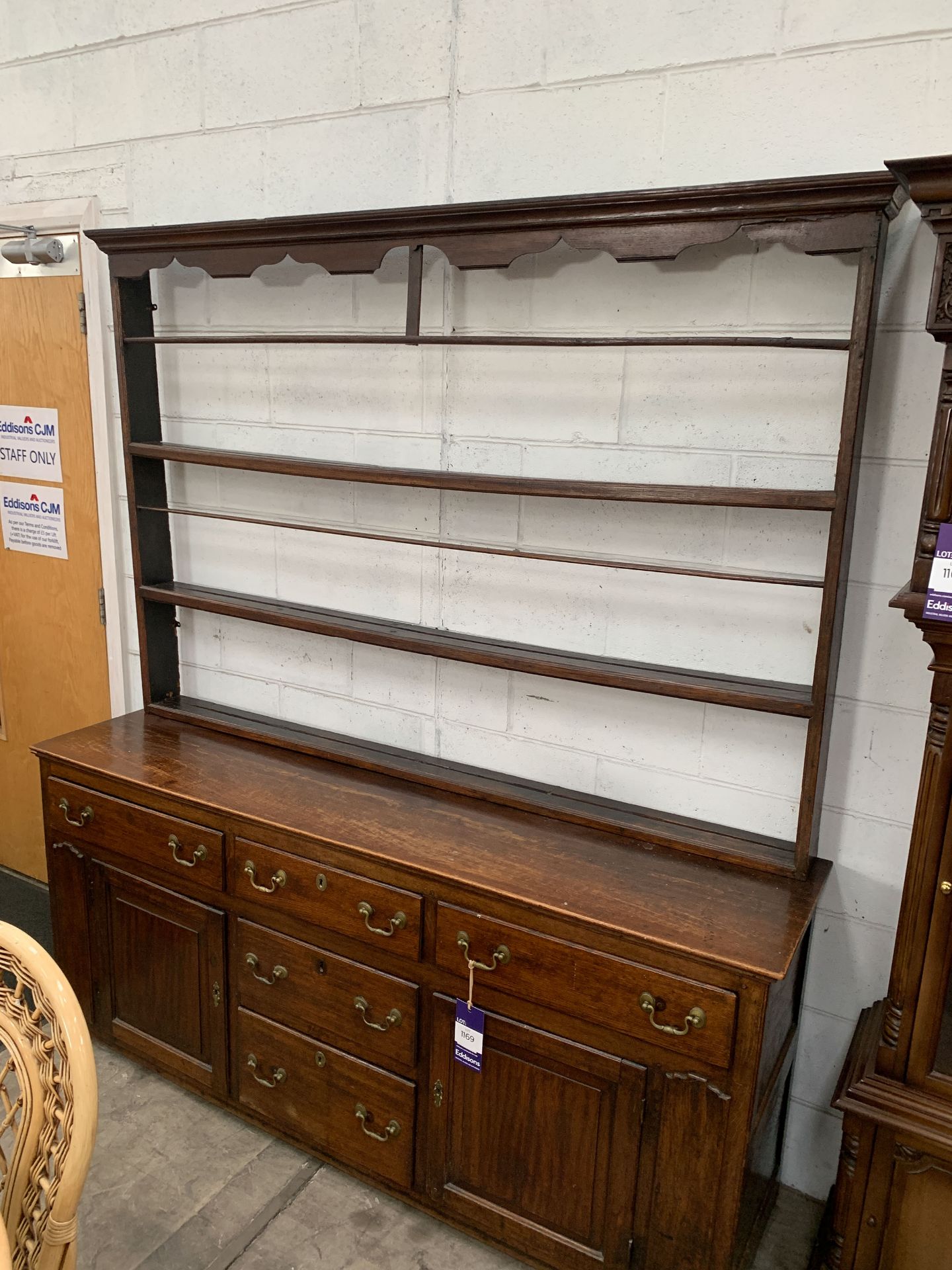 19th Century Oak Welsh Dresser (183 x 48 x 203cm)