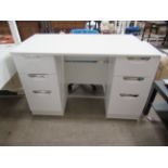 Painted Twin Pedestal Desk with Chrome Handles (128 x 39 x 79cm)